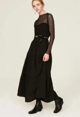 Pamela Love Maxi Dress Black Sheer Size Medium
